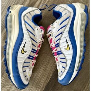 NIKE Air Max 98 GS 'White Indigo Shoes Sneaker Size 7 Youth Women's 8.5